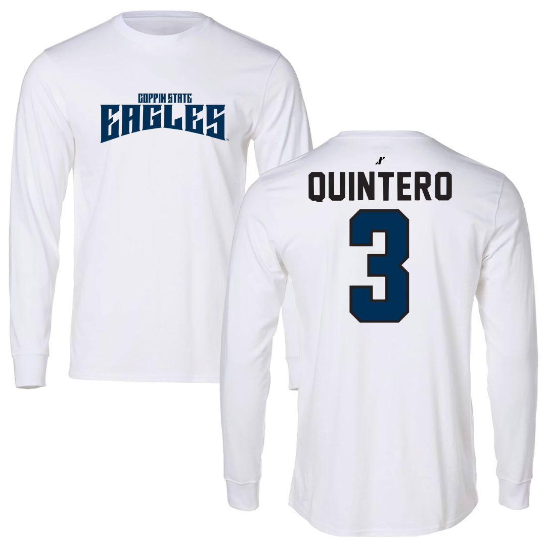 Coppin State University Softball White Classic Long Sleeve - #3 Emily Quintero