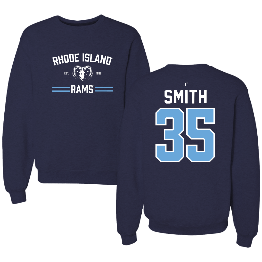 University of Rhode Island Basketball Navy General Crewneck - #35 Jameson Smith