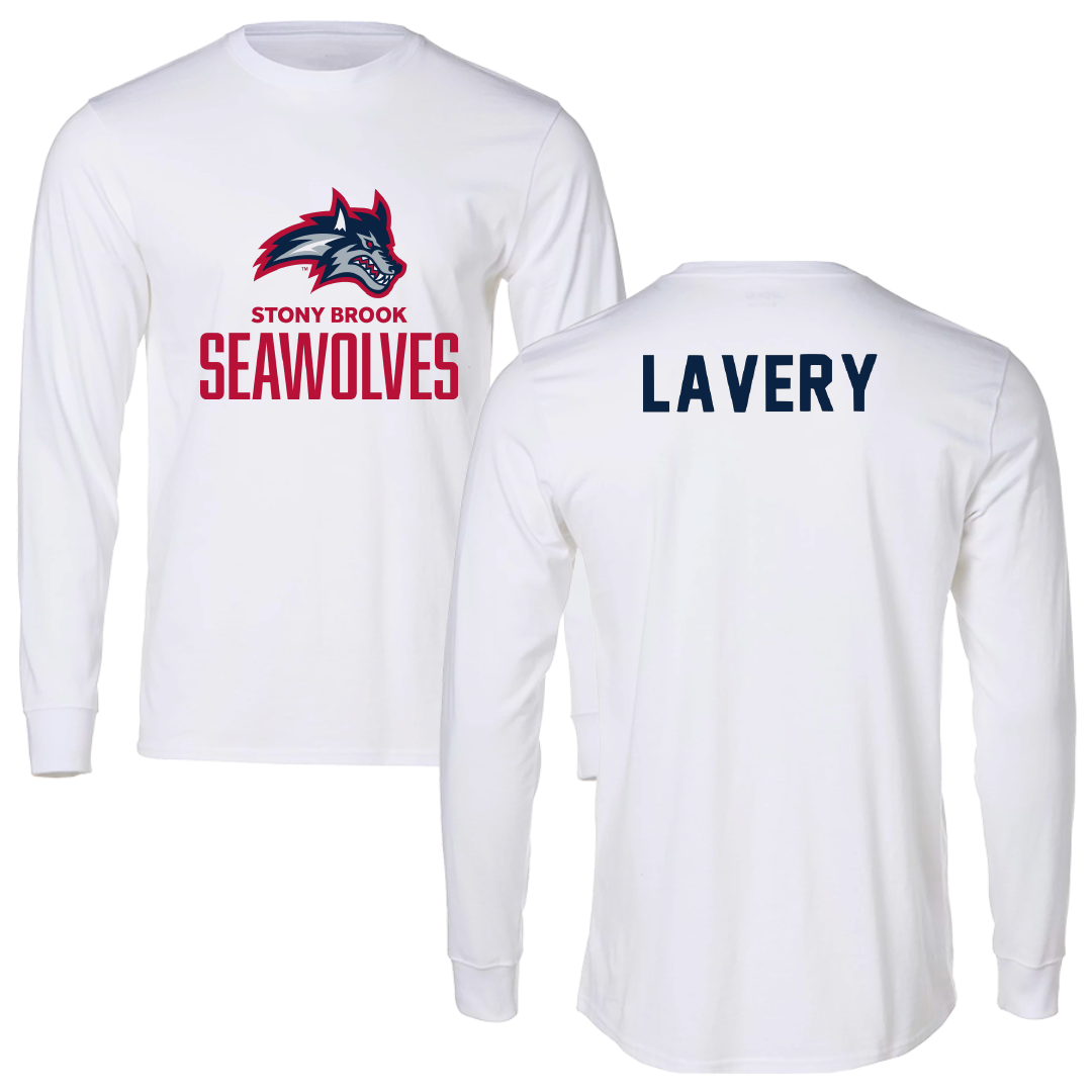 Stony Brook University Swimming & Diving White Performance Long Sleeve - Mykayla Lavery