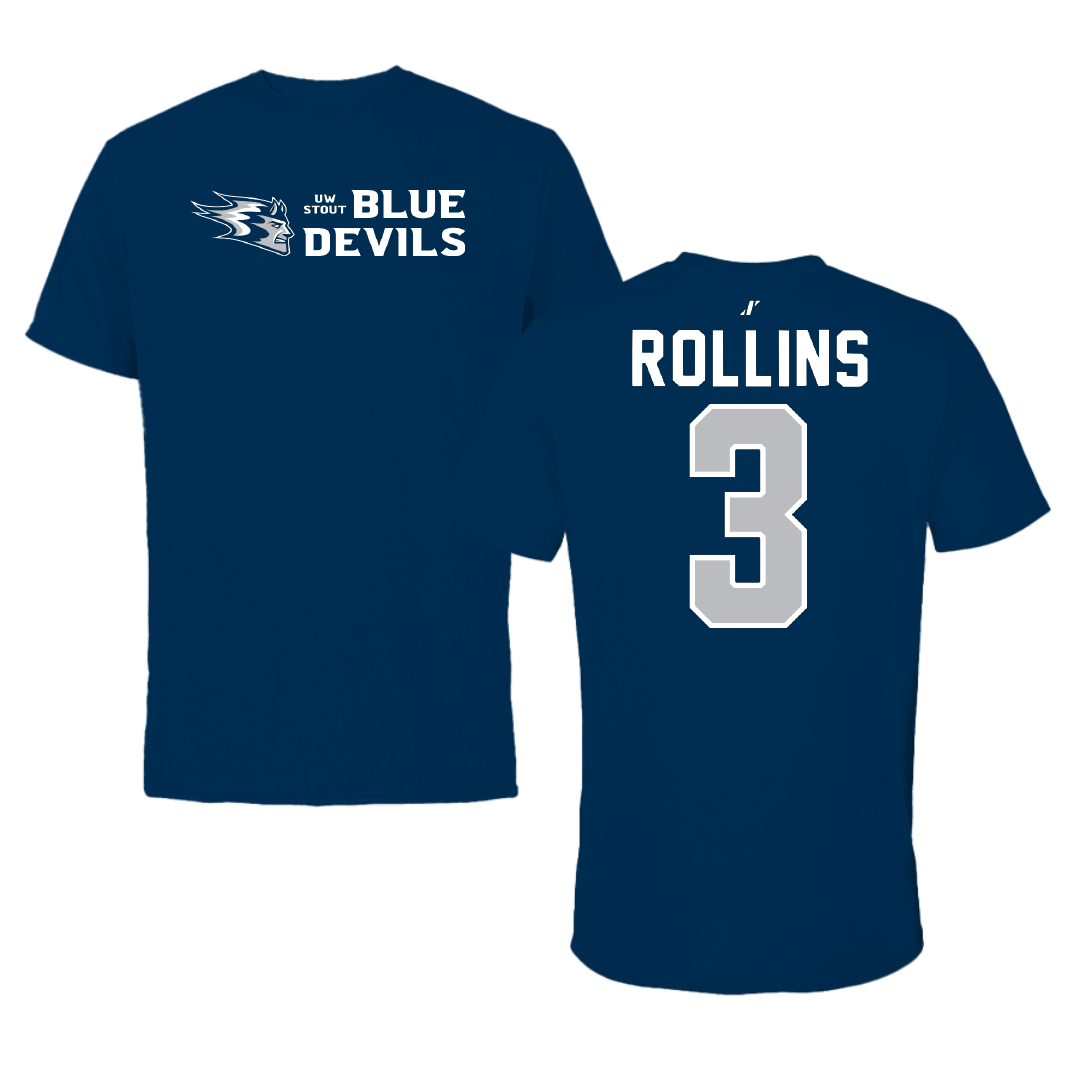 University of Wisconsin-Stout Soccer Navy General Tee - #3 Isak Rollins