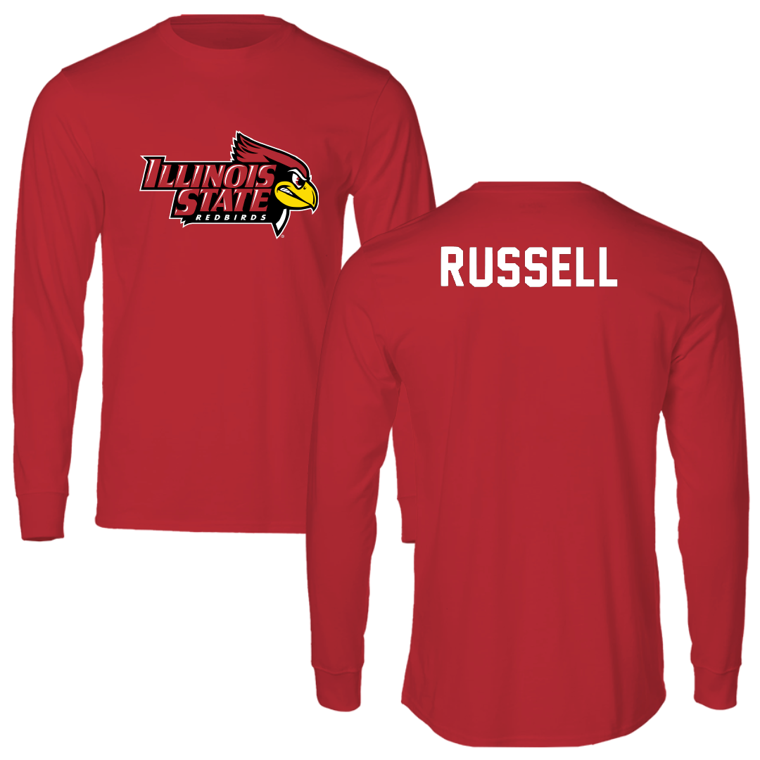Illinois State University Track and Field Red Redbird Performance Long Sleeve - Zion Russell