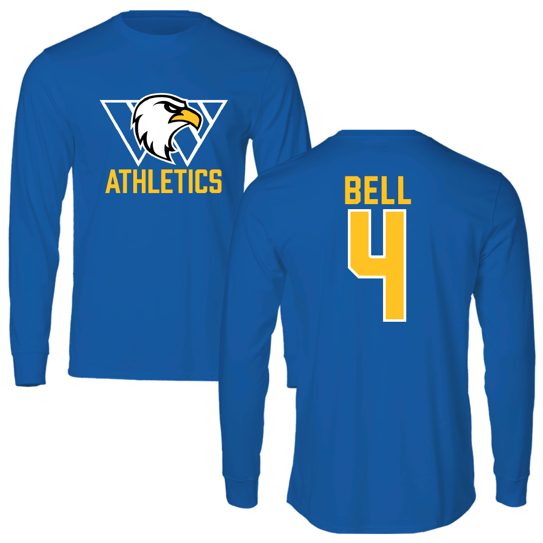 Williams Baptist University Baseball Blue Long Sleeve - #4 Chas Bell