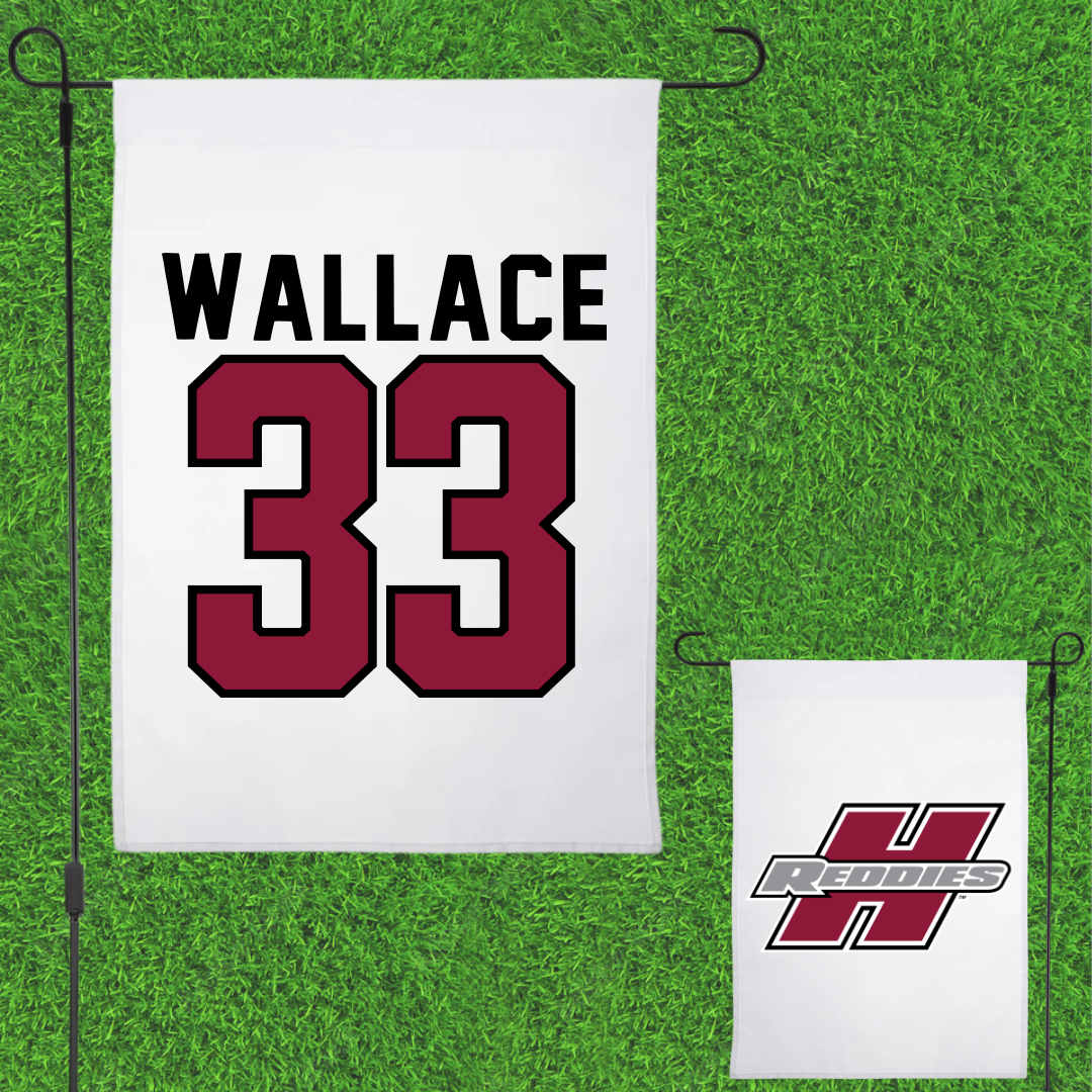Henderson State University Football White Garden Flag - #33 Catrell Wallace