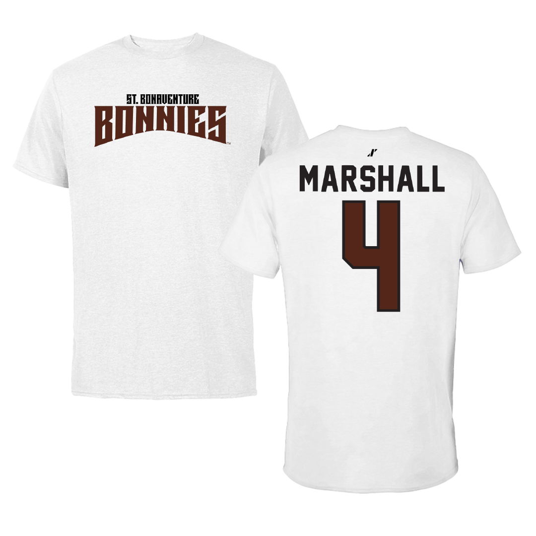 St. Bonaventure University Baseball White Classic Tee - #4 David Marshall