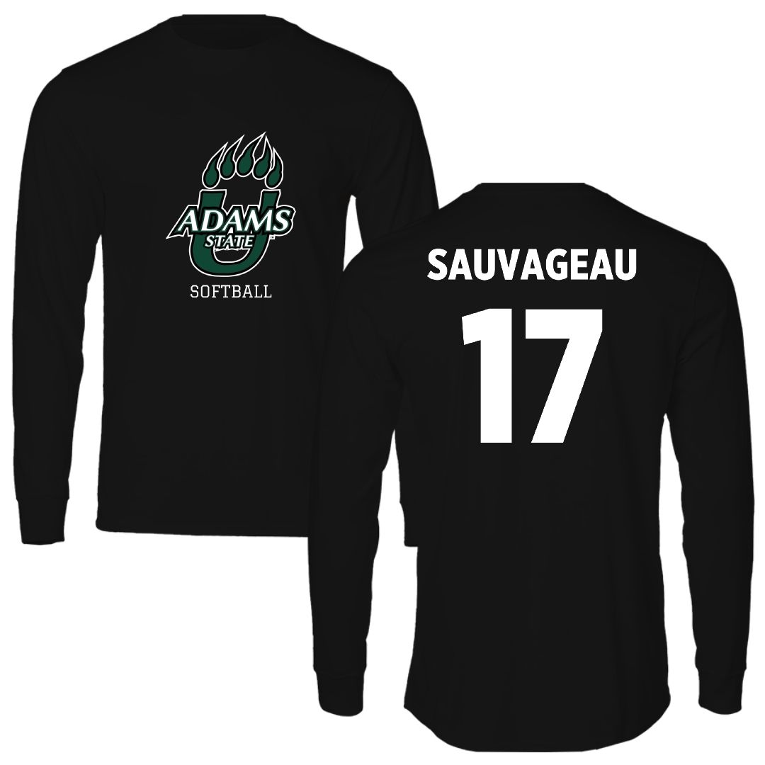 Adams State University Softball Black State Performance Long Sleeve - #17 Emily Sauvageau