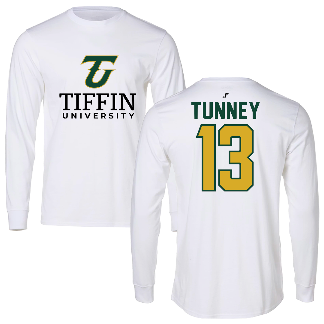 Tiffin University Soccer White Long Sleeve - #13 Cian Tunney