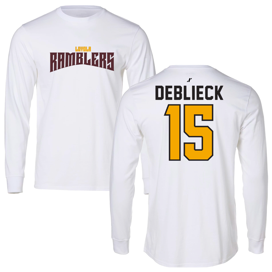 Loyola University-Chicago Volleyball White Classic Performance Long Sleeve - #15 Avary DeBlieck