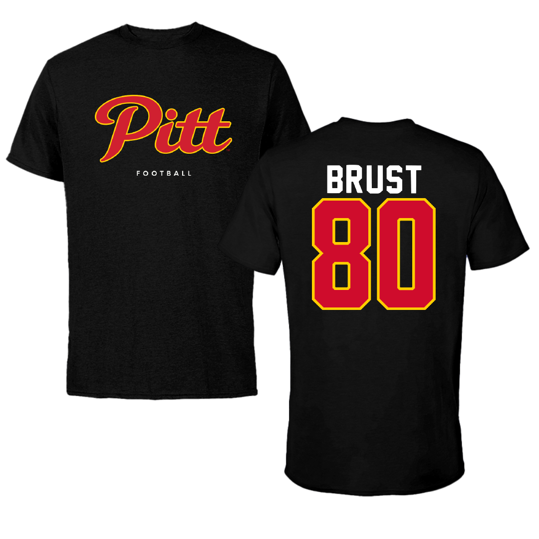 Pittsburg State University Football Black Performance Tee - #80 Jaxson Brust