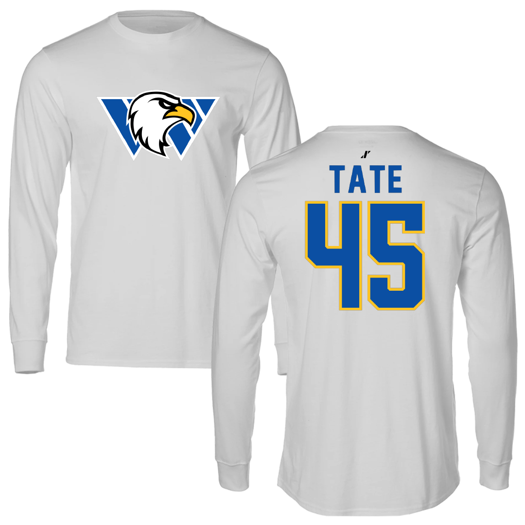 Williams Baptist University Baseball Light Gray Long Sleeve - #45 Robbie Tate