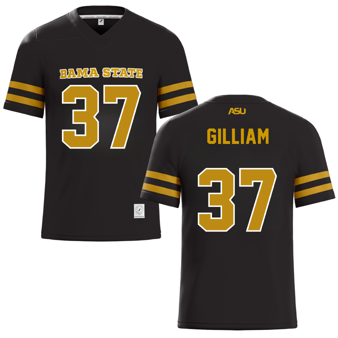 Alabama State University Black Football Jersey - #37 Brandon Gilliam