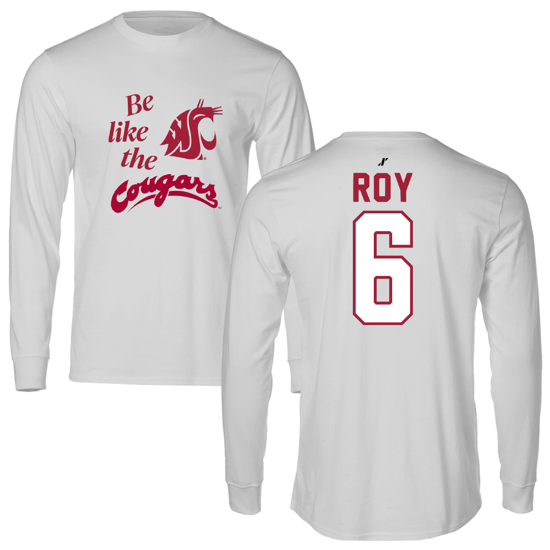 Washington State University Baseball Light Gray Be Like Us Performance Long Sleeve - #6 Gavin Roy
