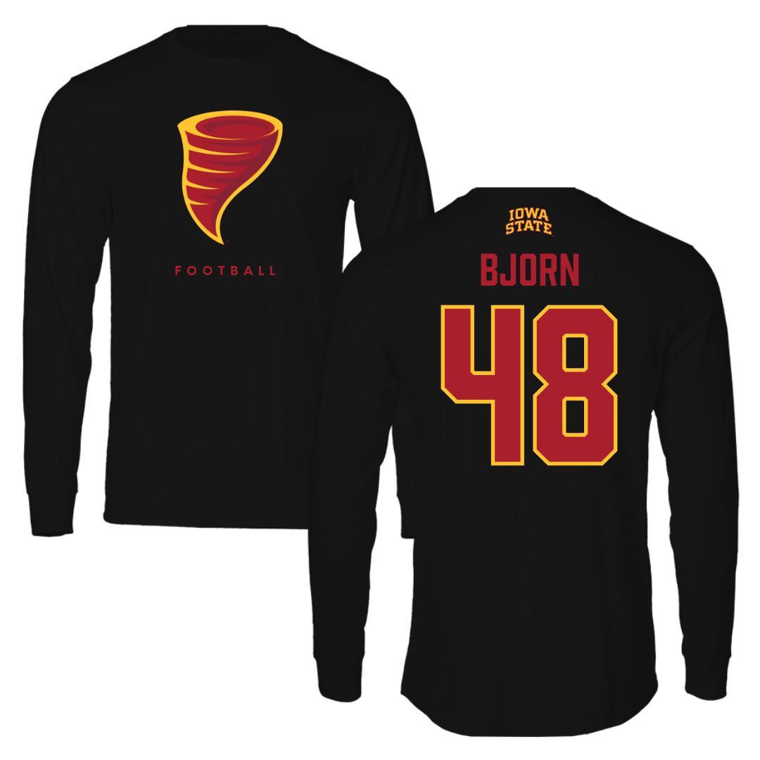 Iowa State University Football Black Long Sleeve - #48 Jack Bjorn