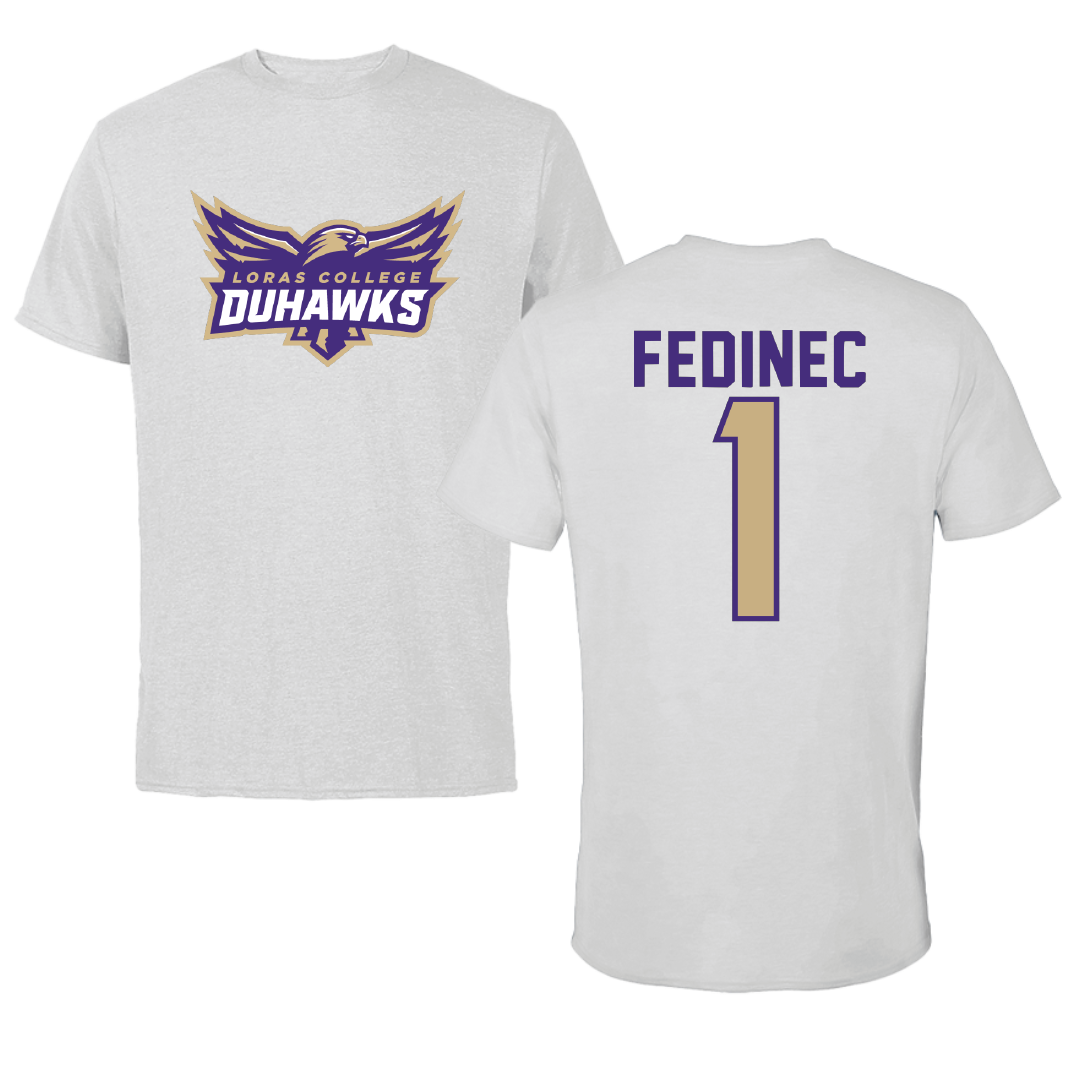 Loras College Soccer Light Gray Tee - #1 Hannah Fedinec
