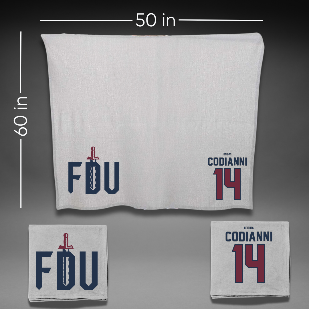 Fairleigh Dickinson University-Metropolitan Campus Lacrosse Gray Blanket - #14 Nora Codianni