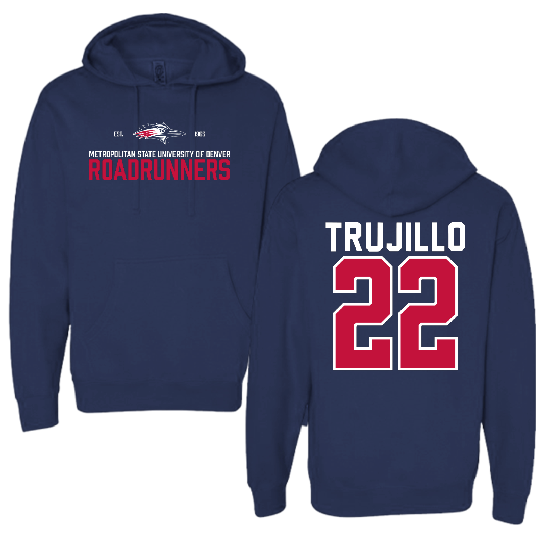 Metropolitan State University of Denver Basketball Navy General Hoodie - #22 Lex Trujillo