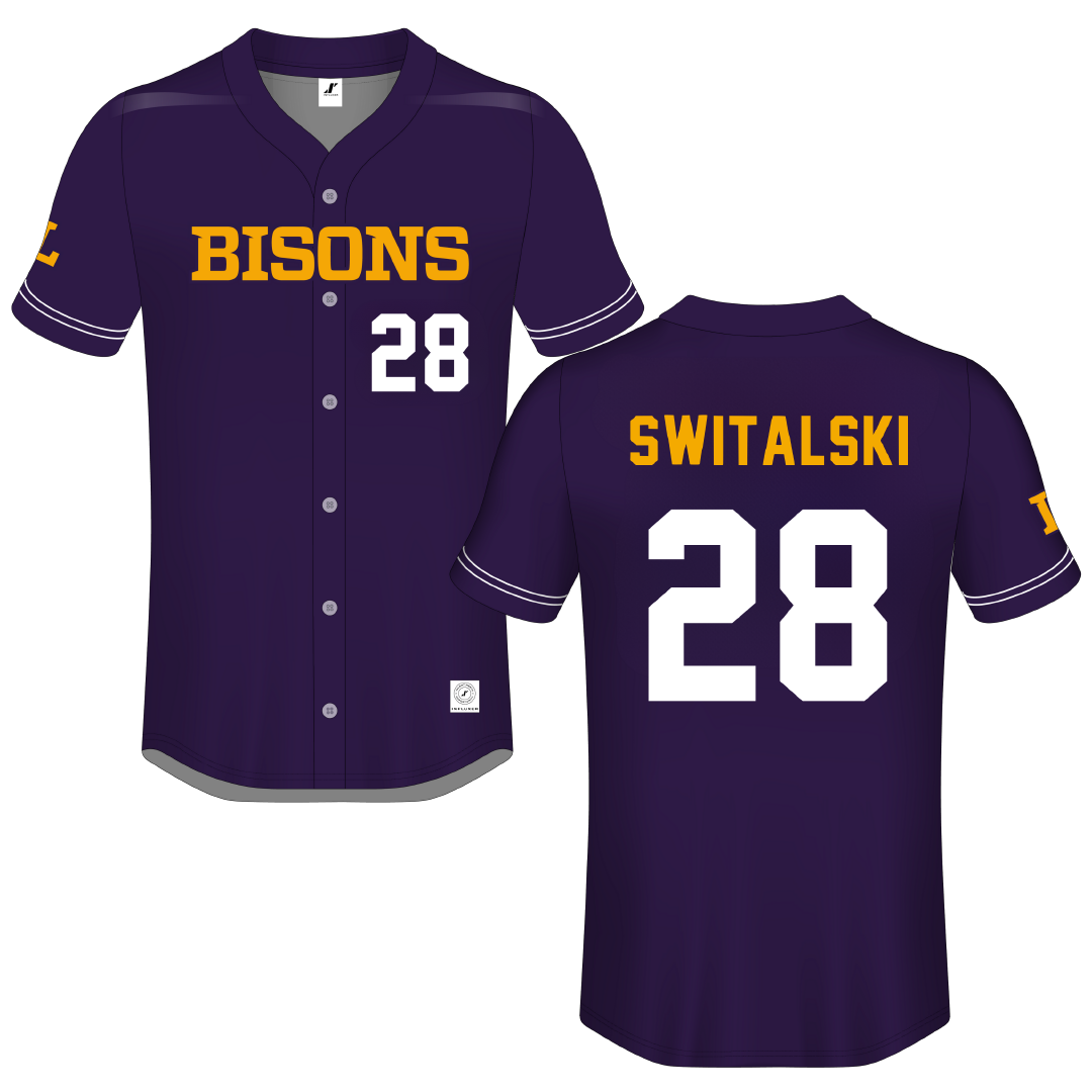 Lipscomb University Purple Button-Down Jersey - #28 Adam Switalski
