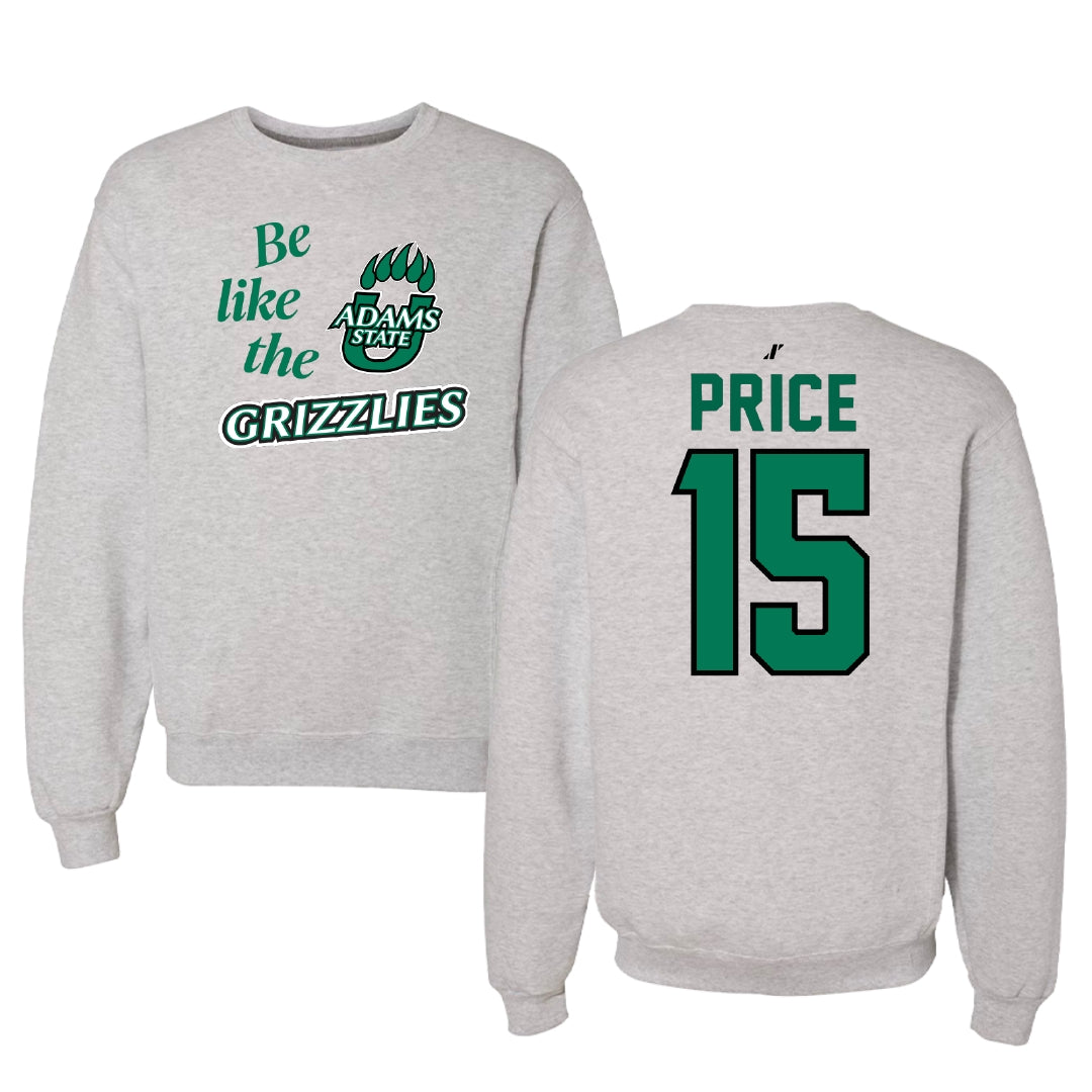 Adams State University Basketball Light Gray Be Like Us Crewneck - #15 Jada Price