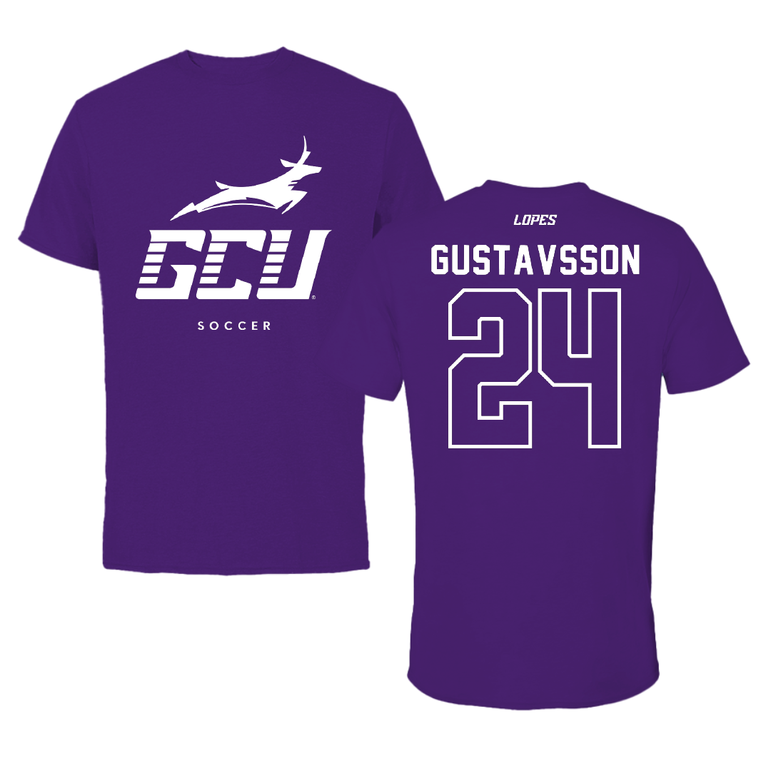 Grand Canyon University Soccer Team Purple Tee - #24 Viggo Gustavsson