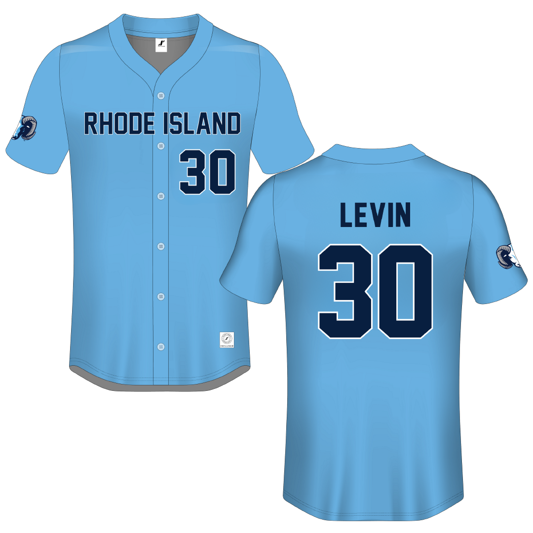 University of Rhode Island Blue Button-Down Jersey - #30 Brody Levin