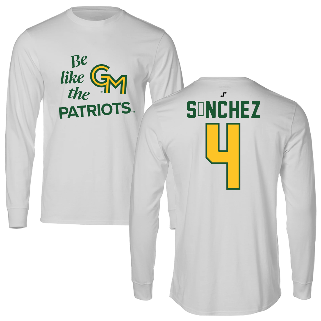 George Mason University Soccer Light Gray Be Like Us Performance Long Sleeve - #4 Javi Sánchez