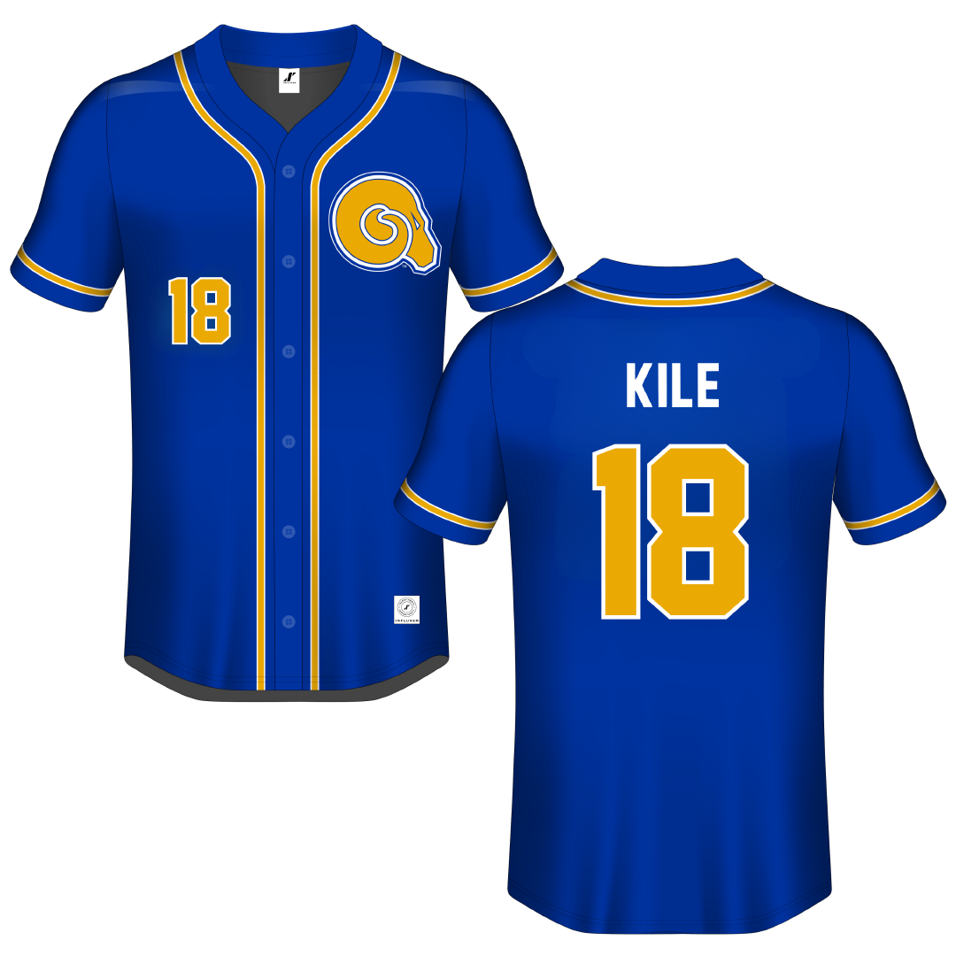 Albany State University Blue Button-Down Jersey - #18 David Kile