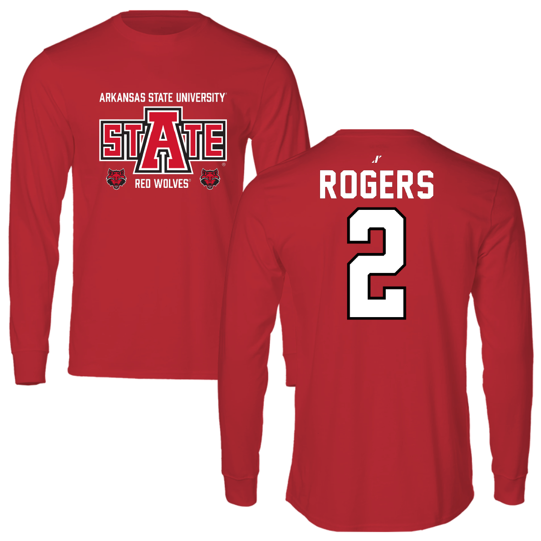 Arkansas State University Basketball Red General Performance Long Sleeve - #2 Wynter Rogers
