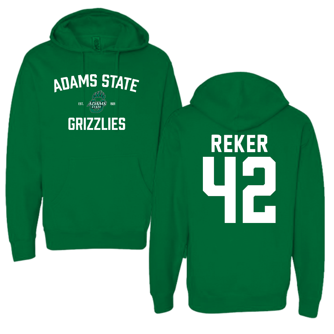 Adams State University Baseball Green General Hoodie - #42 Seth Reker