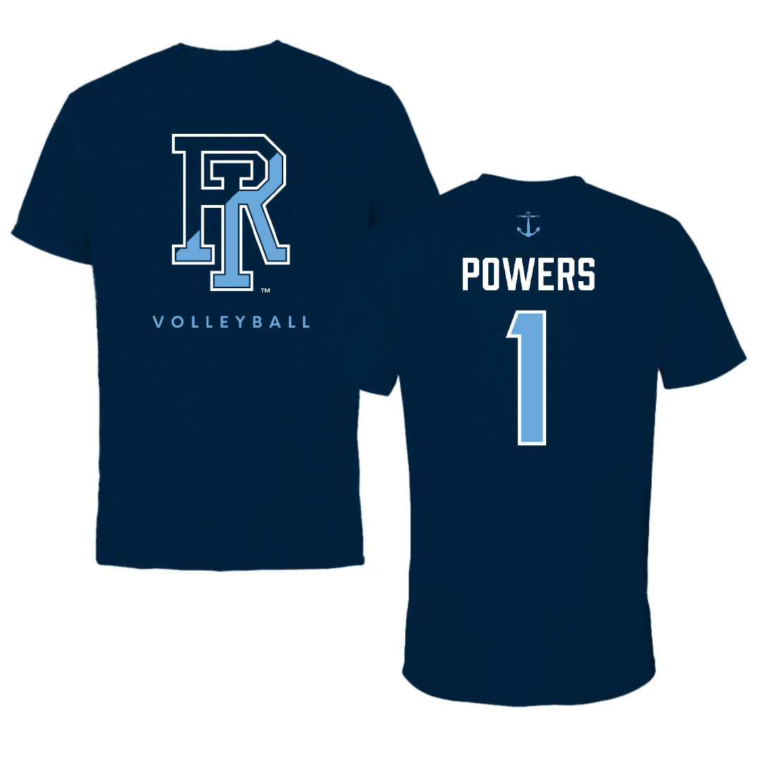 University of Rhode Island Volleyball Navy Performance Tee - #1 Ryleigh Powers