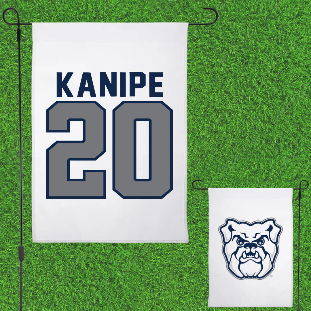 Butler University Baseball White Garden Flag - #20 Alex Kanipe