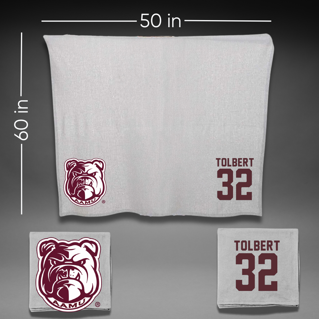 Alabama A&M University Volleyball Gray Bulldog Blanket - #32 Ryann Tolbert