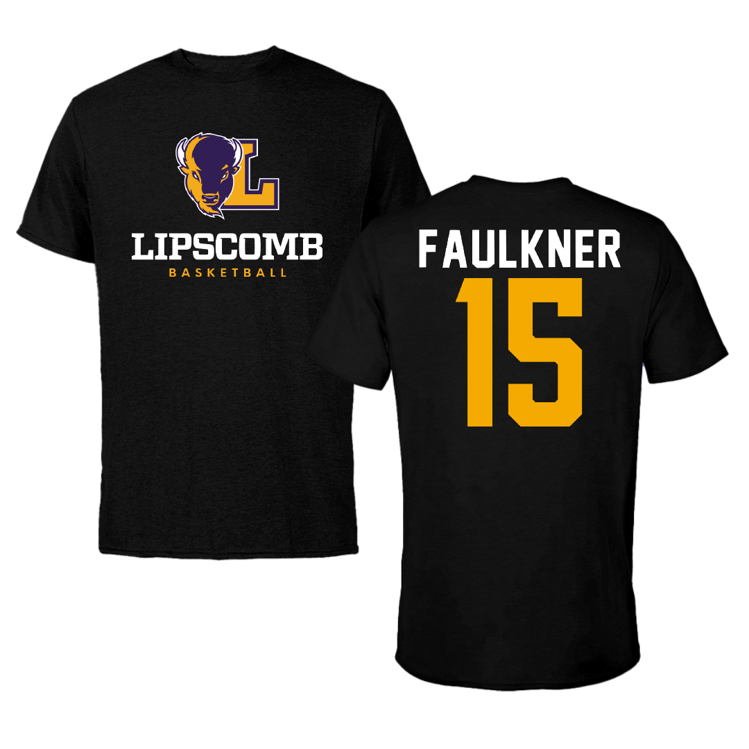 Lipscomb University Basketball Black Tee - #15 Dylan Faulkner