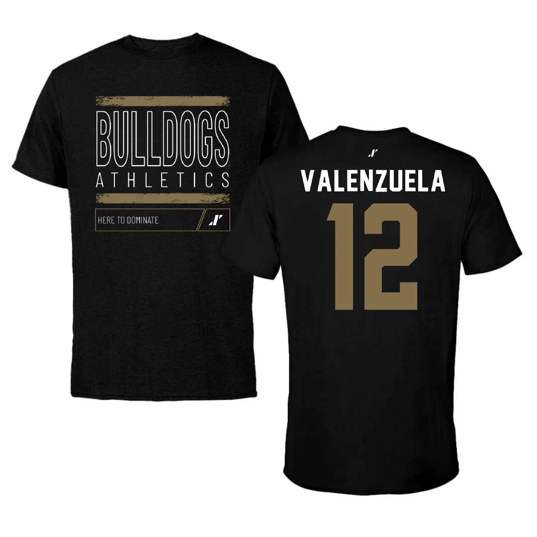 Bryant University Softball Black Dominate Tee - #12 Faith Valenzuela