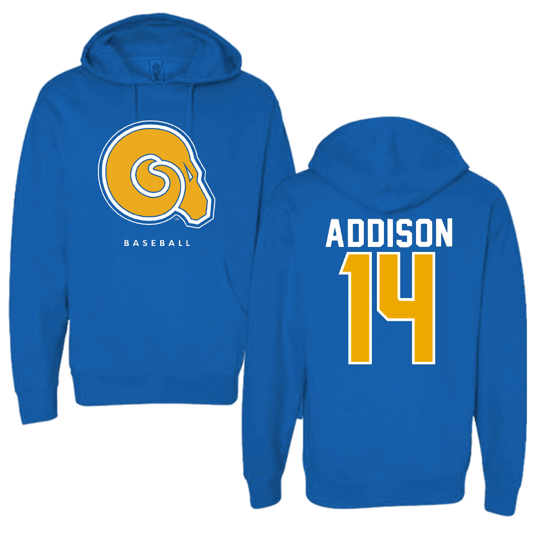 Albany State University Baseball Blue Hoodie - #14 Luke Addison