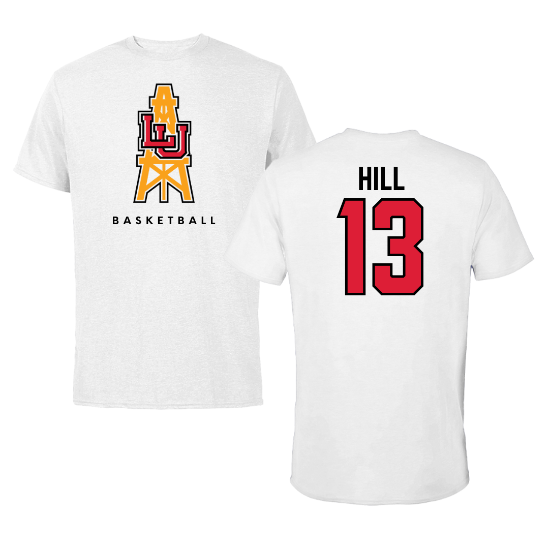 Lamar University Basketball White Performance Tee - #13 Taliah Hill