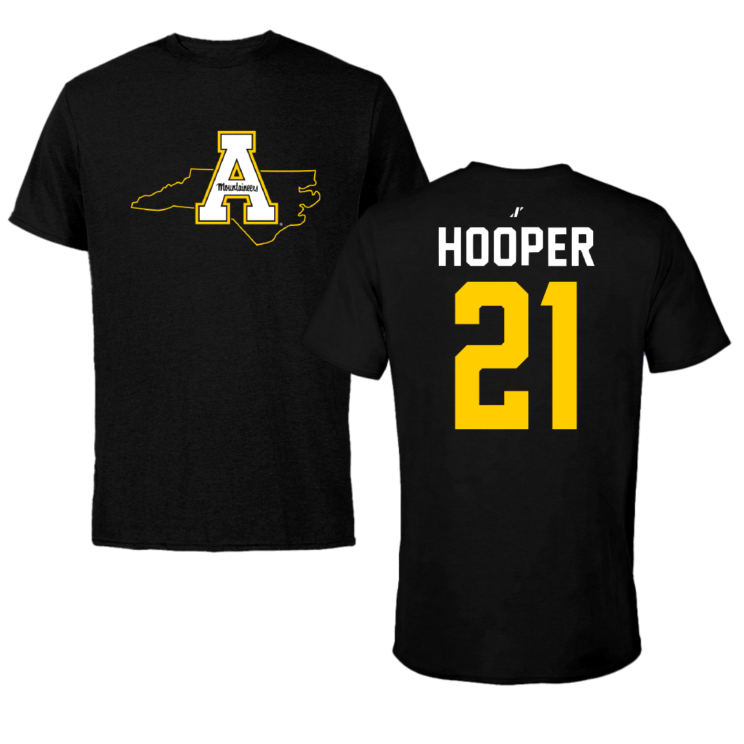 Appalachian State University Ice Hockey Black State Tee - #21 Joshua Hooper