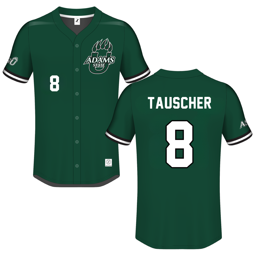 Adams State University Green Button-Down Jersey - #8 Ayden Tauscher