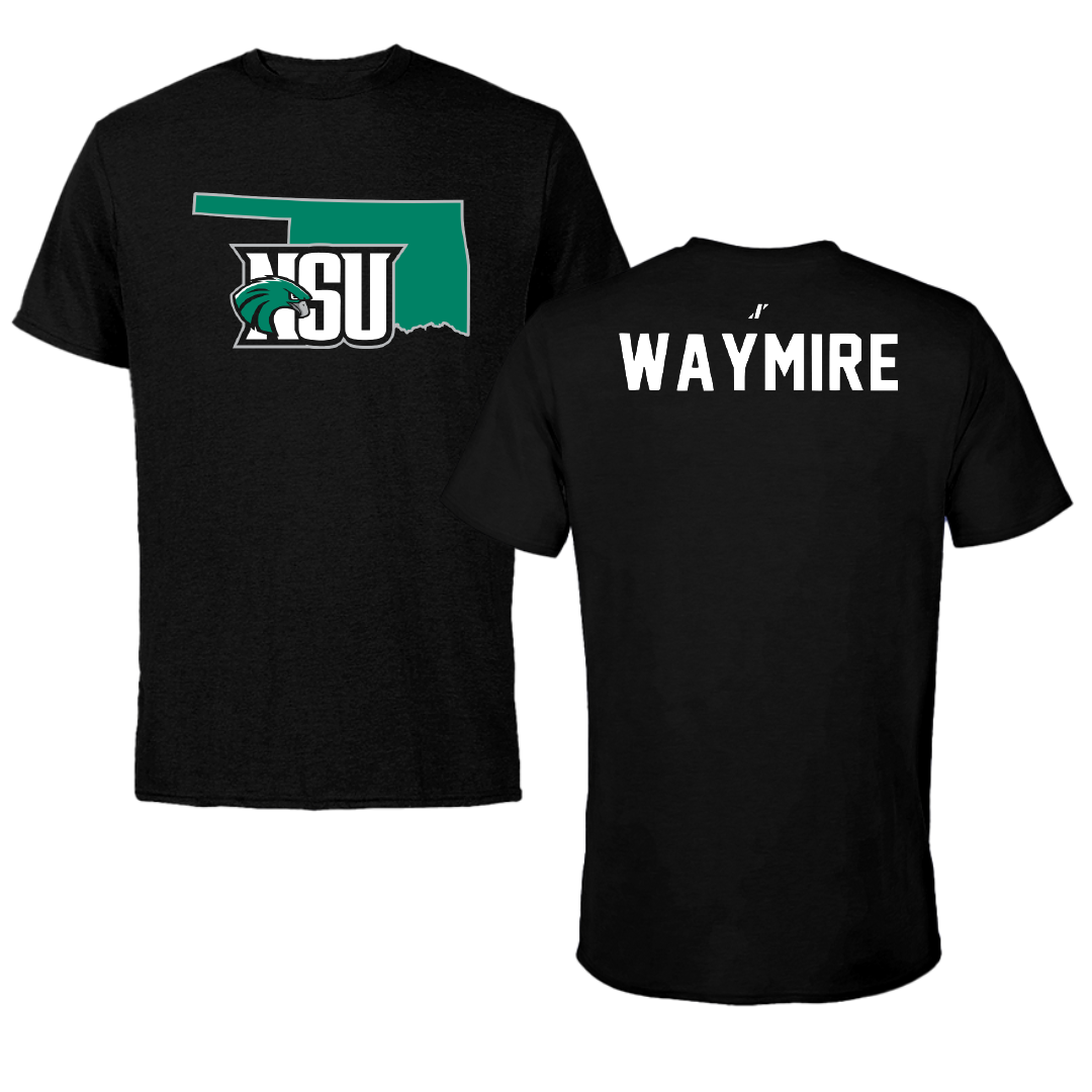 Northeastern State University Golf Black State Tee - Cole Waymire