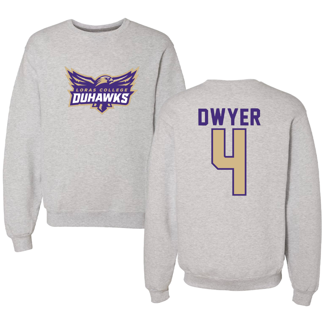 Loras College Baseball Gray Crewneck - #4 Johnny Dwyer