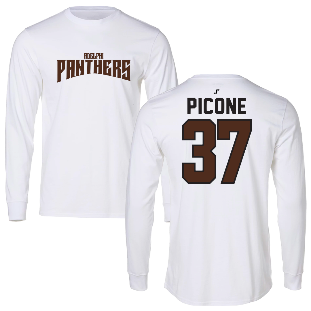 Adelphi University Baseball White Classic Long Sleeve - #37 CJ Picone