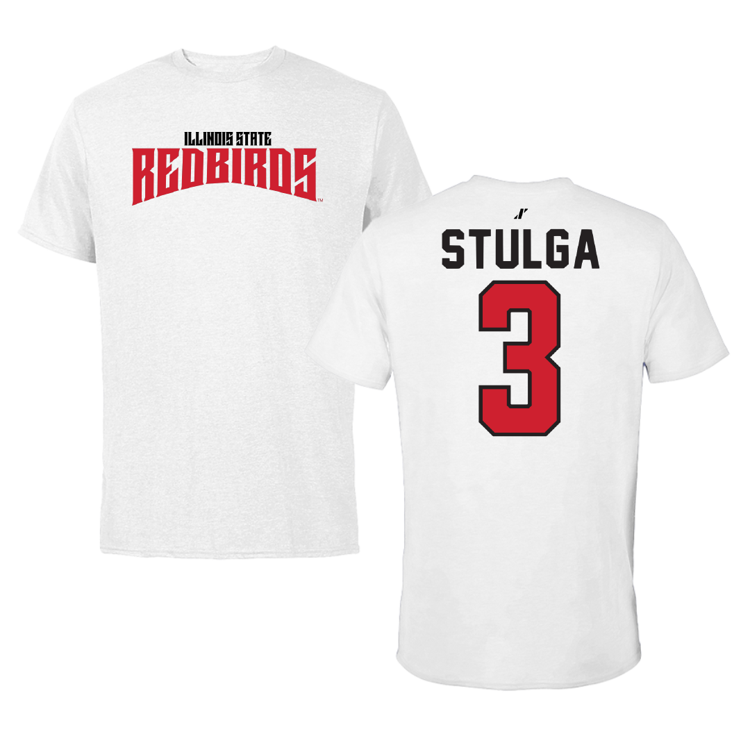 Illinois State University Baseball White Classic Performance Tee - #3 Luke Stulga