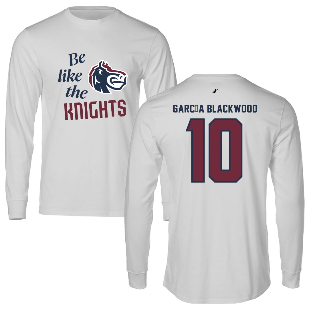 Fairleigh Dickinson University-Metropolitan Campus Basketball Light Gray Be Like Us Performance Long Sleeve - #10 Dominique García Blackwood