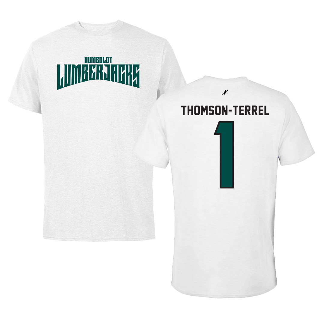 Cal Poly Humboldt Soccer White Classic Tee - #1 Carson Thomson-Terrel