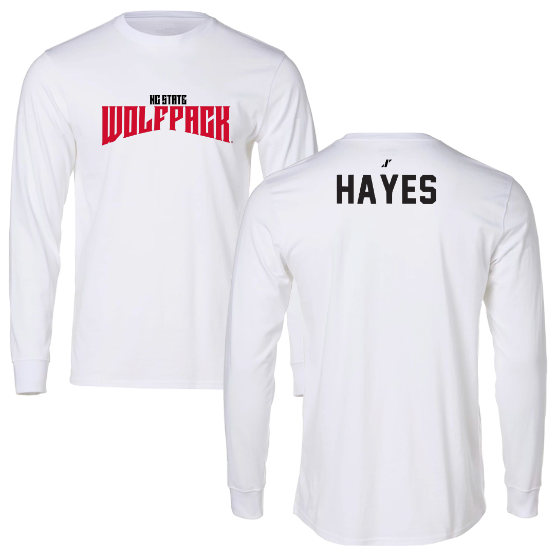 North Carolina State University Swimming & Diving White Classic Long Sleeve - Aiden Hayes