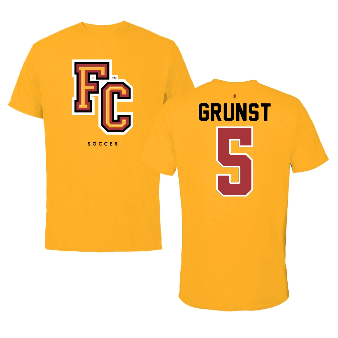 Flagler College Soccer Gold Tee - #5 Henley Grunst