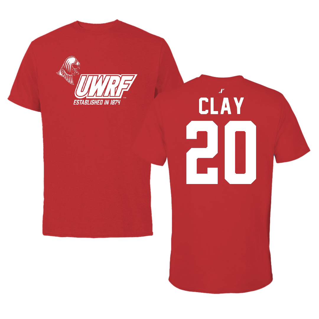 University of Wisconsin-River Falls Football Red General Performance Tee - #20 TJ Clay