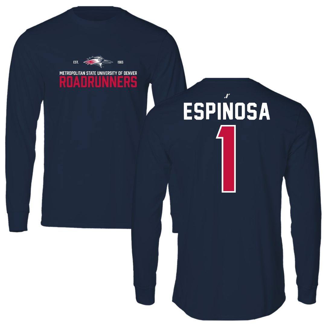Metropolitan State University of Denver Basketball Navy General Performance Long Sleeve - #1 Mikylah Espinosa