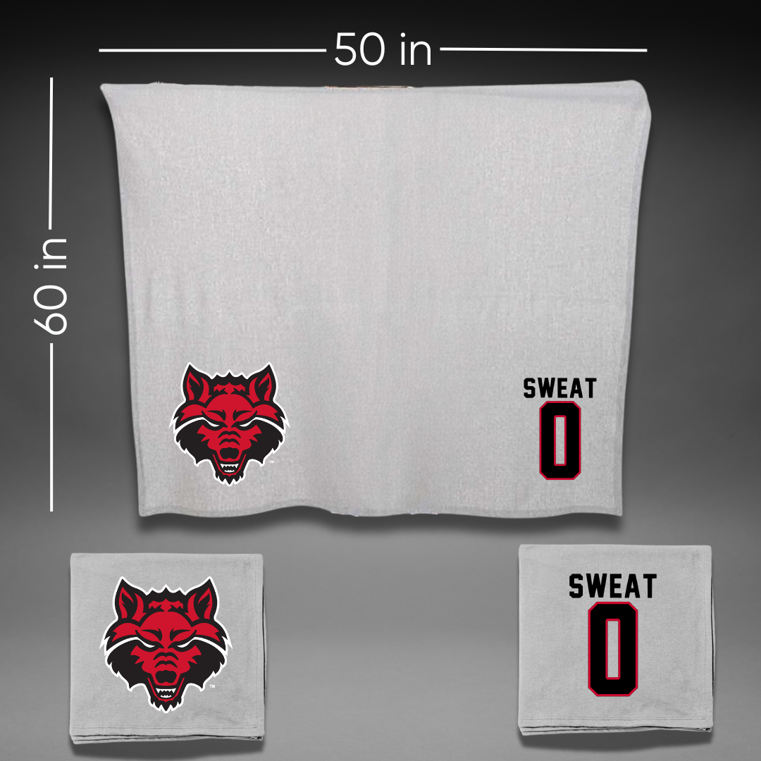 Arkansas State University Soccer Gray Blanket - #0 Taylor Sweat