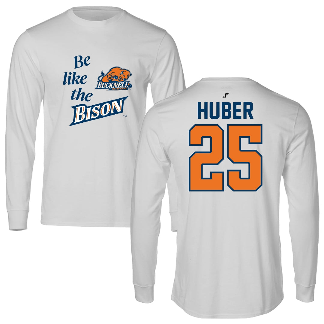 Bucknell University Lacrosse Light Gray Be Like Us Performance Long Sleeve - #25 Hans Huber