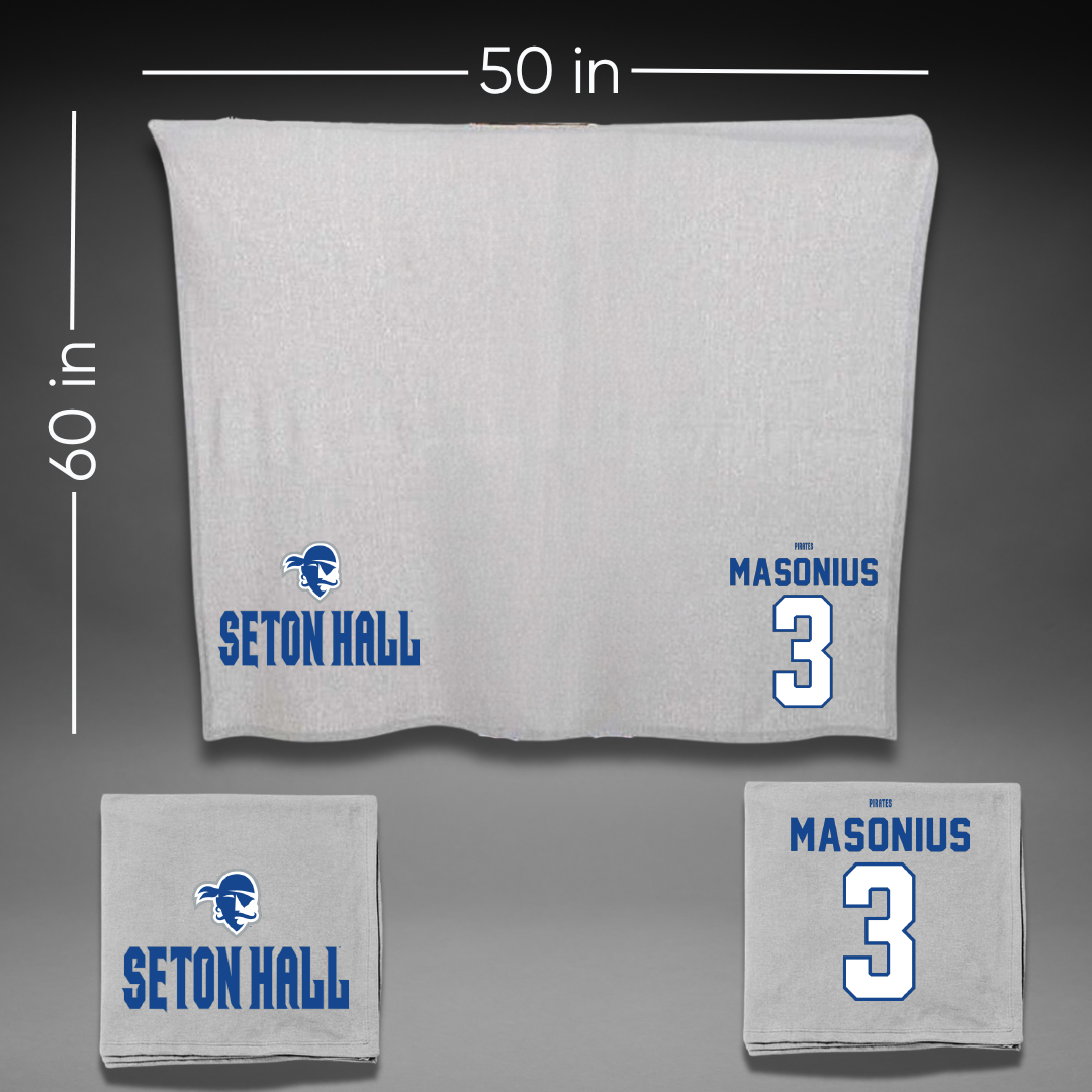 Seton Hall University Basketball Gray Blanket - #3 Faith Masonius