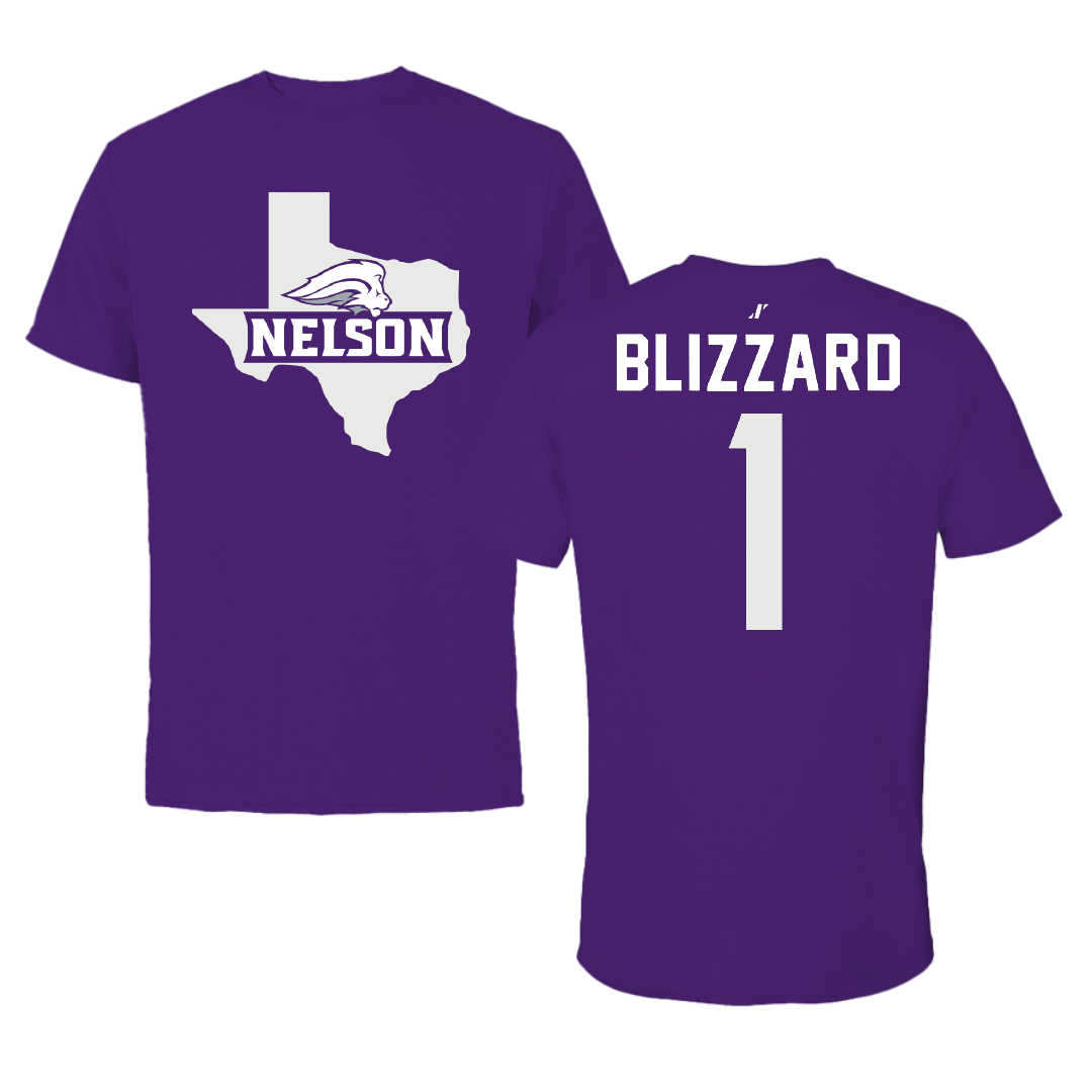 Nelson University Softball Purple State Tee - #1 Macie Blizzard